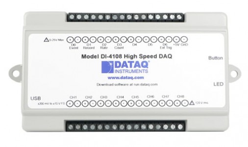 Высокоскоростной многоканальный регистратор напряжения DataQ DI-4108 (расширяемый)
